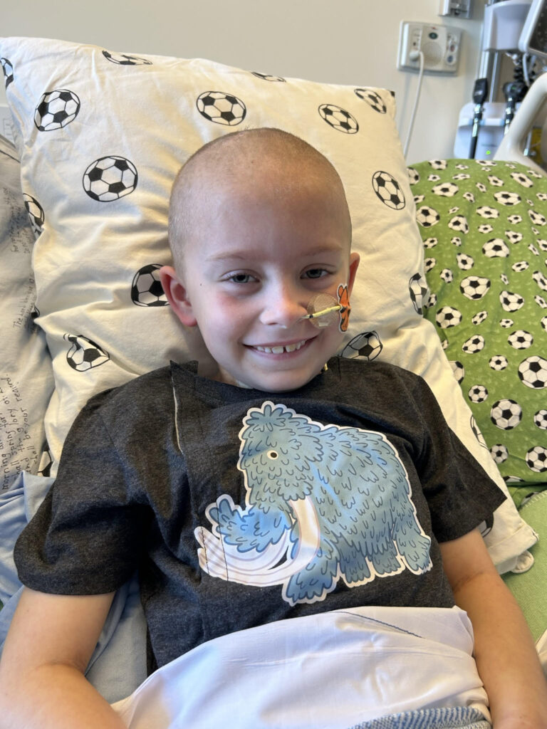 Young boy in.a hospital bed