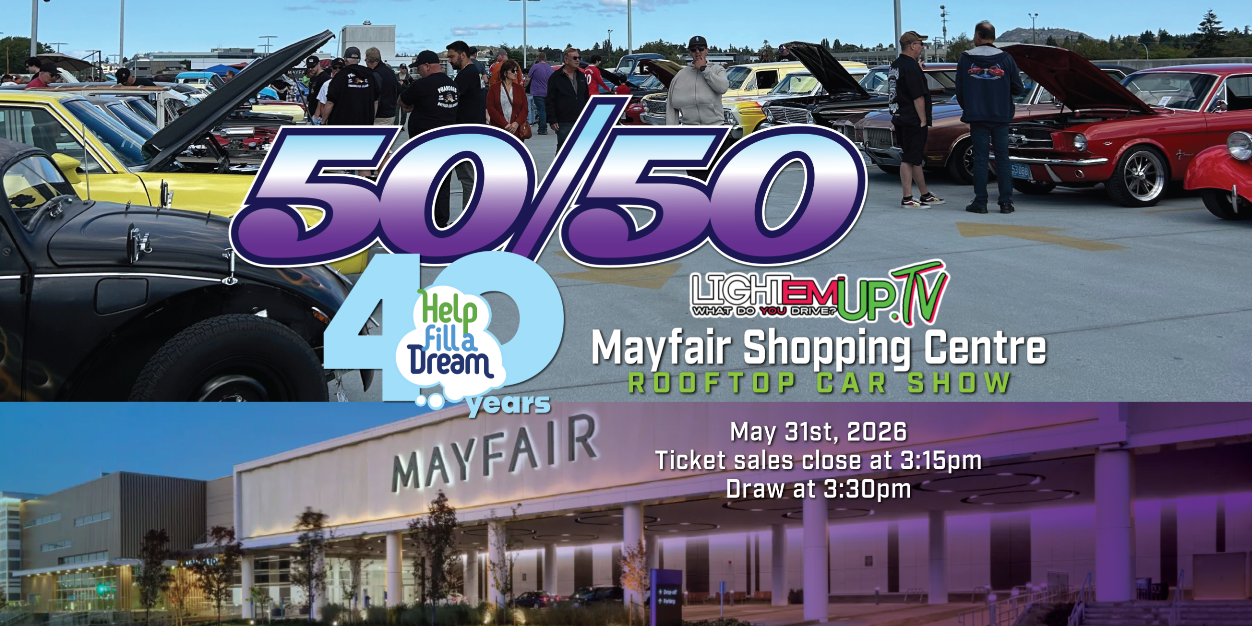50/50 draw for Mayfair Shopping Centre Rooftop Car Show